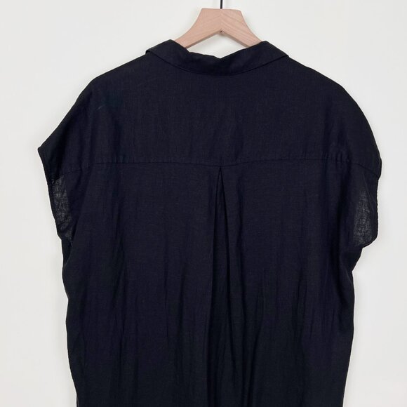 Frank And Oak Midi Linen Commuter Dress Button Down Oversized Shirt Relaxed Fit - Picture 12 of 15